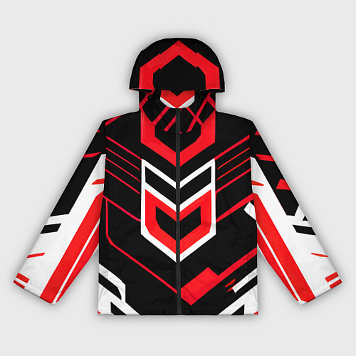 Женская ветровка Полосы и красно-белый шестиугольник / 3D-Черный – фото 1