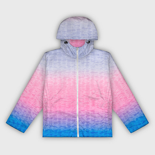 Женская ветровка Tie-dye color gradient: pink-blue / 3D-Белый – фото 1