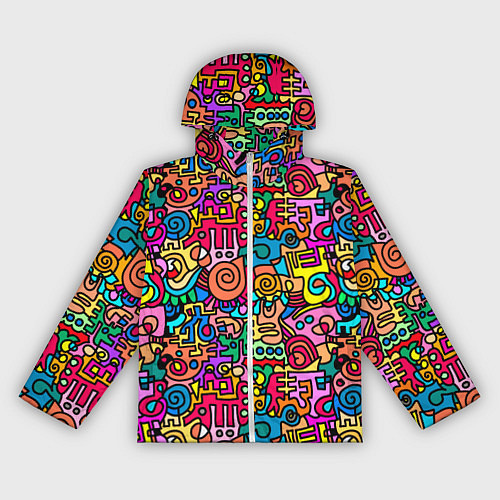 Женская ветровка Психоделические узоры - цветные дудлы / 3D-Белый – фото 1
