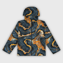 Ветровка с капюшоном женская Золотистый мрамор, цвет: 3D-черный