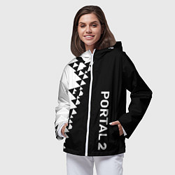 Ветровка с капюшоном женская Portal geometry steel, цвет: 3D-белый — фото 2