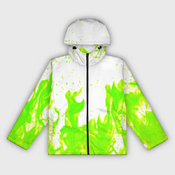 Ветровка с капюшоном женская Кислотный огонь, цвет: 3D-черный