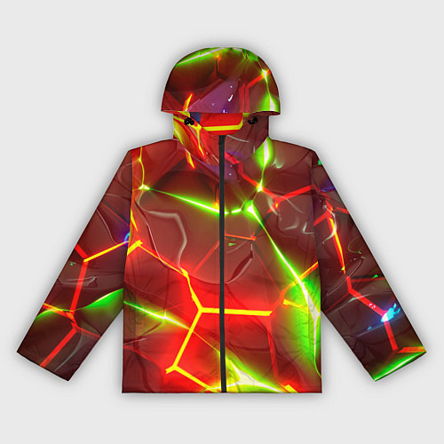 Женская ветровка Неоновые красные плиты с ярким светом / 3D-Черный – фото 1