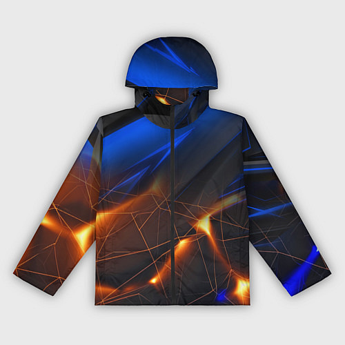 Женская ветровка Синяя абстракция с желтыми плитами / 3D-Черный – фото 1