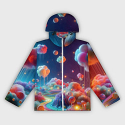 Ветровка с капюшоном женская Planet chupa chups - neon glow, цвет: 3D-белый