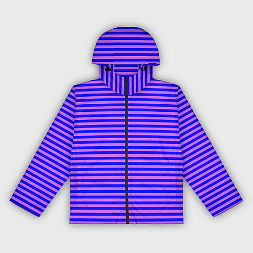 Женская ветровка Сине-сиреневый в тонкую полоску / 3D-Черный – фото 1