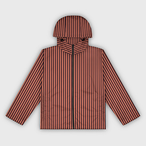 Женская ветровка Терракотовый в тонкую полоску / 3D-Черный – фото 1