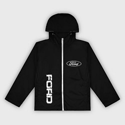 Ветровка с капюшоном женская Ford logo white steel, цвет: 3D-белый