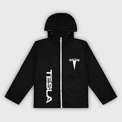 Ветровка с капюшоном женская Tesla logo white, цвет: 3D-белый