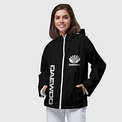Ветровка с капюшоном женская Daewoo logo white, цвет: 3D-белый — фото 2