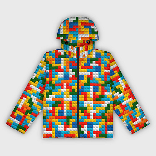 Женская ветровка Разноцветные квадратные плитки / 3D-Черный – фото 1