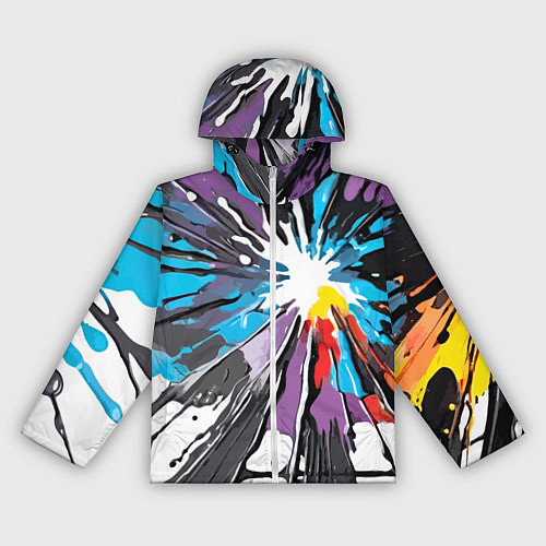 Женская ветровка Кляксы краски - абстракция / 3D-Белый – фото 1