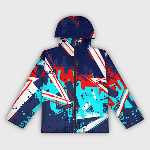 Женская ветровка Яркий абстрактный узор для спорта / 3D-Черный – фото 1