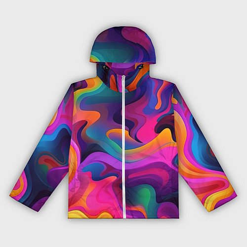 Женская ветровка Неоновые формы / 3D-Белый – фото 1