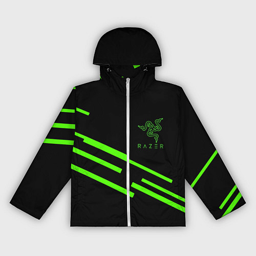 Женская ветровка Razer line green / 3D-Белый – фото 1