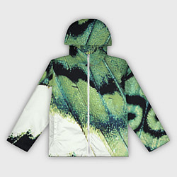 Ветровка с капюшоном женская Зелено-черные пятна на светлом, цвет: 3D-белый