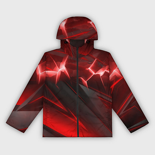 Женская ветровка Яркая красная объемная абстракция / 3D-Черный – фото 1