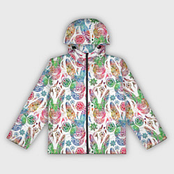 Ветровка с капюшоном женская Узорчатый заяц, цвет: 3D-черный