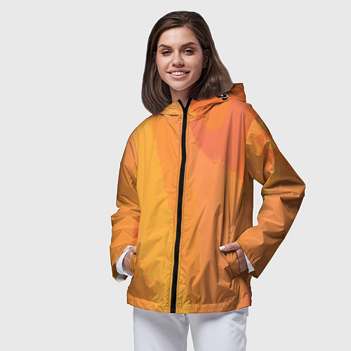 Женская ветровка Рыжая абстракция / 3D-Черный – фото 3