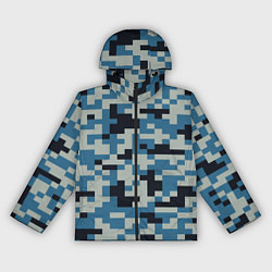 Ветровка с капюшоном женская Пиксельный стиль камуфляж, цвет: 3D-черный