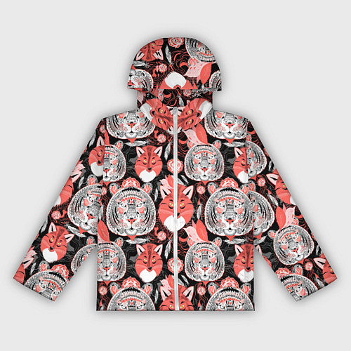 Женская ветровка Узор тигр с лисой / 3D-Белый – фото 1