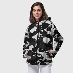 Ветровка с капюшоном женская Камуфляж серый, цвет: 3D-черный — фото 2