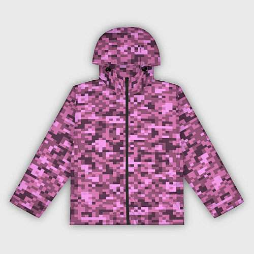 Женская ветровка Розовый камуфляж текстура / 3D-Черный – фото 1