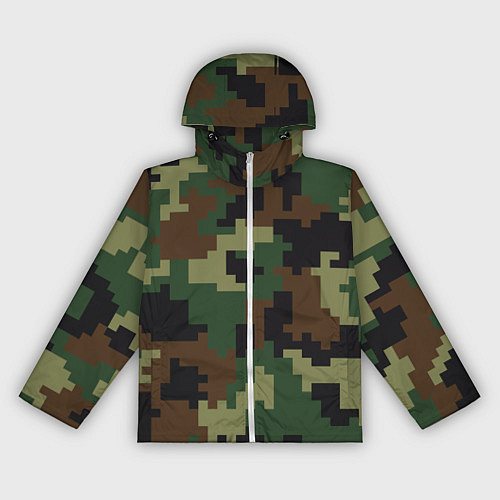 Женская ветровка Камуфляж хаки текстура / 3D-Белый – фото 1