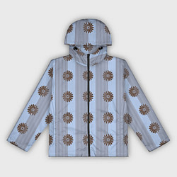 Ветровка с капюшоном женская Цветы шоколадного цвета - абстракция, цвет: 3D-черный