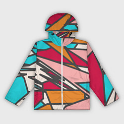 Ветровка с капюшоном женская Забавная геометрия, цвет: 3D-белый