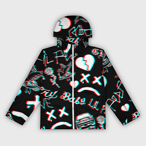 Женская ветровка Lil Peep logo glitch / 3D-Белый – фото 1
