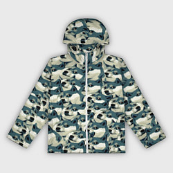 Ветровка с капюшоном женская Доги мем паттерн, цвет: 3D-белый