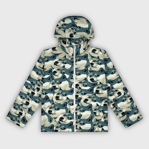 Женская ветровка Доги мем паттерн / 3D-Белый – фото 1