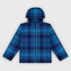 Ветровка с капюшоном женская Синяя клетка, цвет: 3D-черный