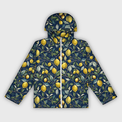 Женская ветровка Лимоны на ветках паттерн / 3D-Белый – фото 1