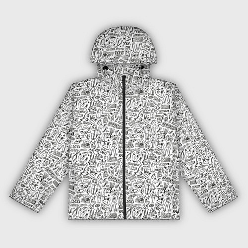 Женская ветровка Дудл граффити рэперское - паттерн / 3D-Черный – фото 1