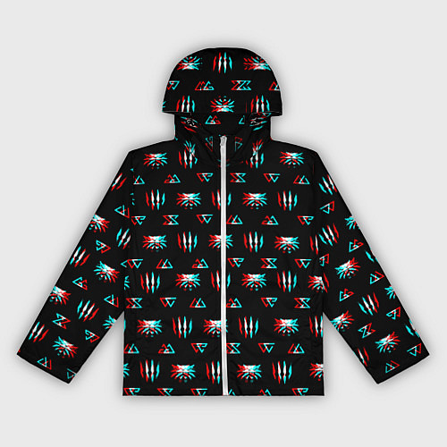 Женская ветровка Ведьмак глитч логотипы / 3D-Белый – фото 1