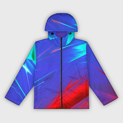 Ветровка с капюшоном женская Неоновые полосы геометрия, цвет: 3D-черный