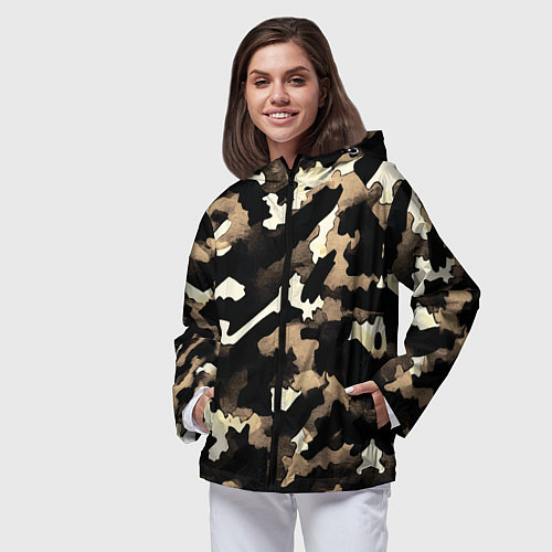 Женская ветровка Камуфляж сафари / 3D-Черный – фото 3