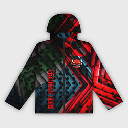 Ветровка с капюшоном женская Geometry dash game steel, цвет: 3D-черный