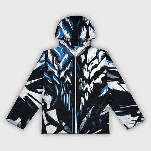Женская ветровка White and blue abstraction on a black background / 3D-Белый – фото 1