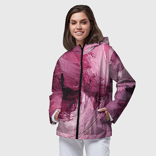 Женская ветровка Розовые краски / 3D-Черный – фото 3