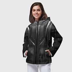 Ветровка с капюшоном женская Карбоновый байкер, цвет: 3D-черный — фото 2