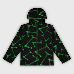 Ветровка с капюшоном женская Неоновые самокаты, цвет: 3D-черный