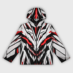 Ветровка с капюшоном женская Красное абстрактное лицо монстра, цвет: 3D-черный