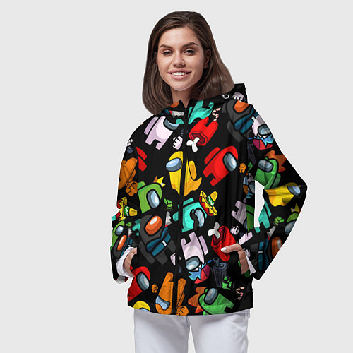 Женская ветровка Персонажи игры Амонгас / 3D-Черный – фото 3