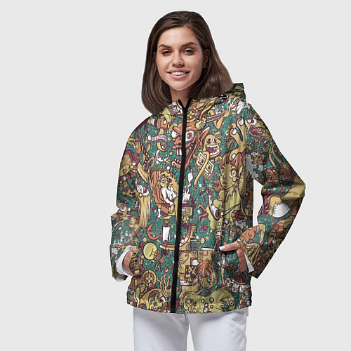 Женская ветровка Монстры и девушки / 3D-Черный – фото 3