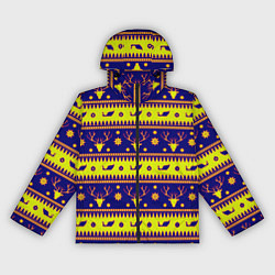 Ветровка с капюшоном женская Новый год зима паттерн, цвет: 3D-черный