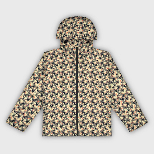 Женская ветровка Жёлто-серый изогнутые полосы / 3D-Черный – фото 1