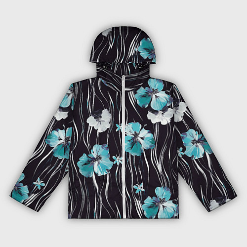 Женская ветровка Цветы и волнообразные линии / 3D-Белый – фото 1